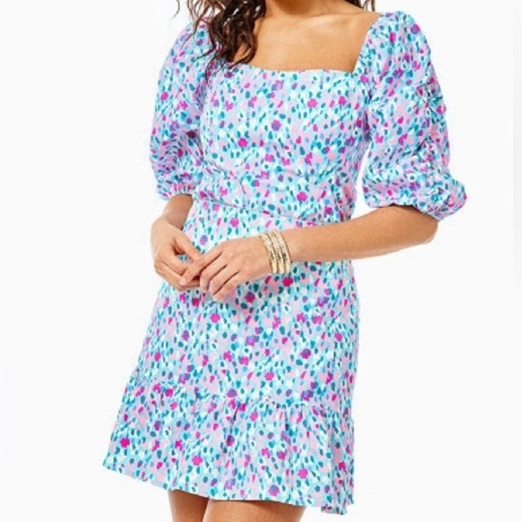 Lilly Pulitzer Set NEW Hottie Dottie Suzie Skirt Bitsy Top Puff Sleeve two piece - Picture 1 of 16